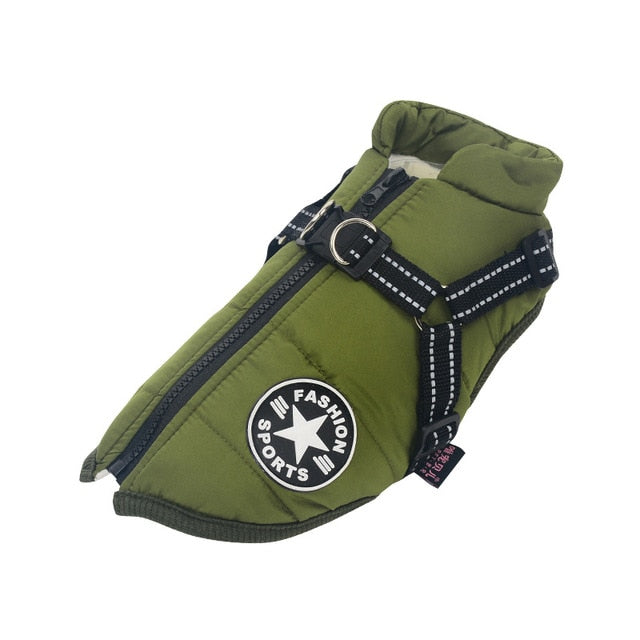 Water Resistant Pet Jacket With Harness
