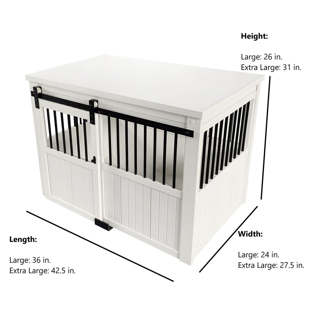 Dog Crate with Sliding Barn Door