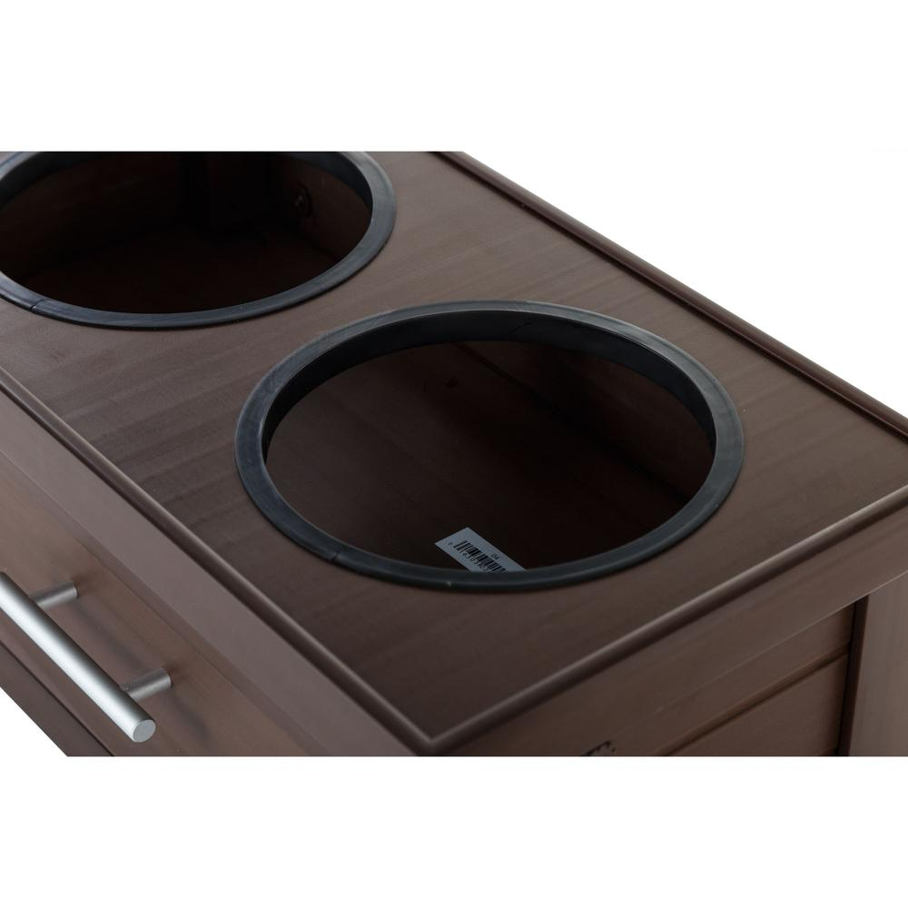 Double Bowl Dog Feeder with Storage Drawer