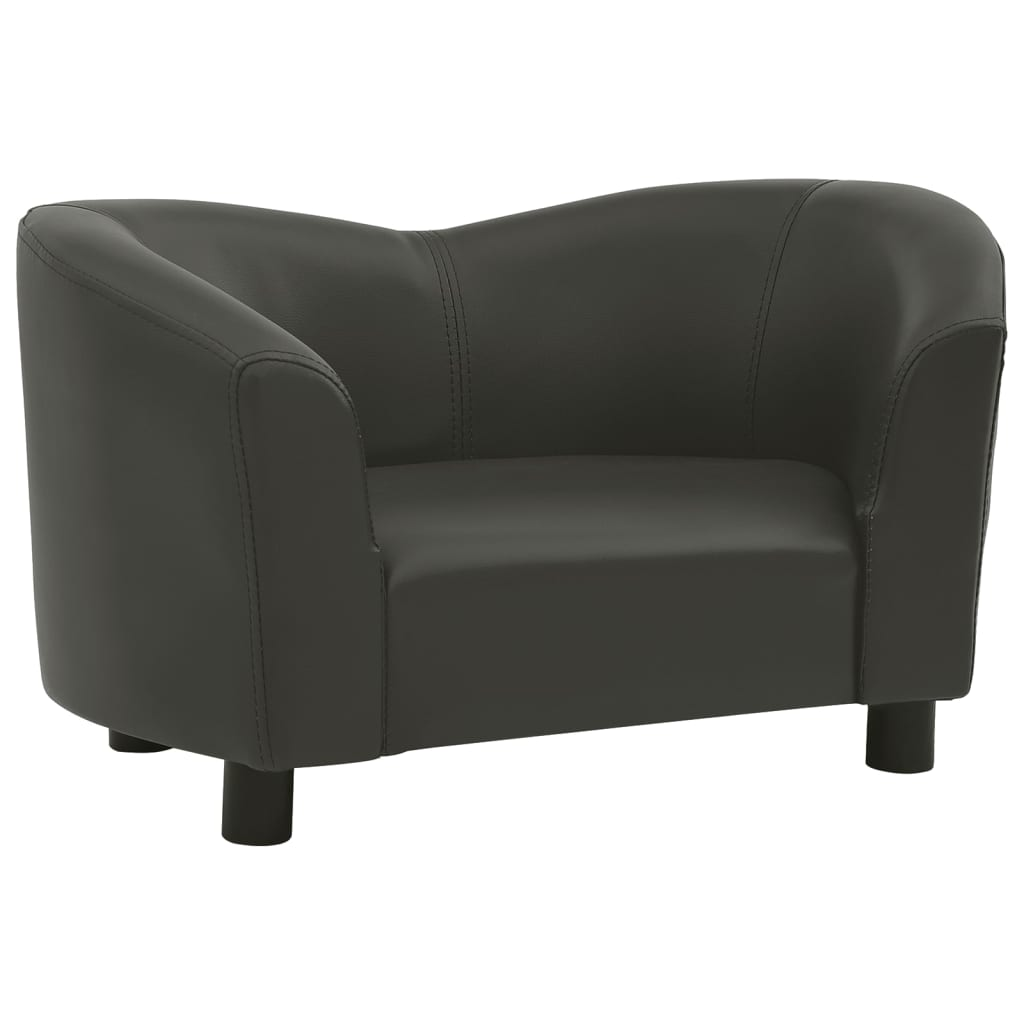 vidaXL Dog Sofa Dark Gray 26.4"x16.1"x15.4" Faux Leather