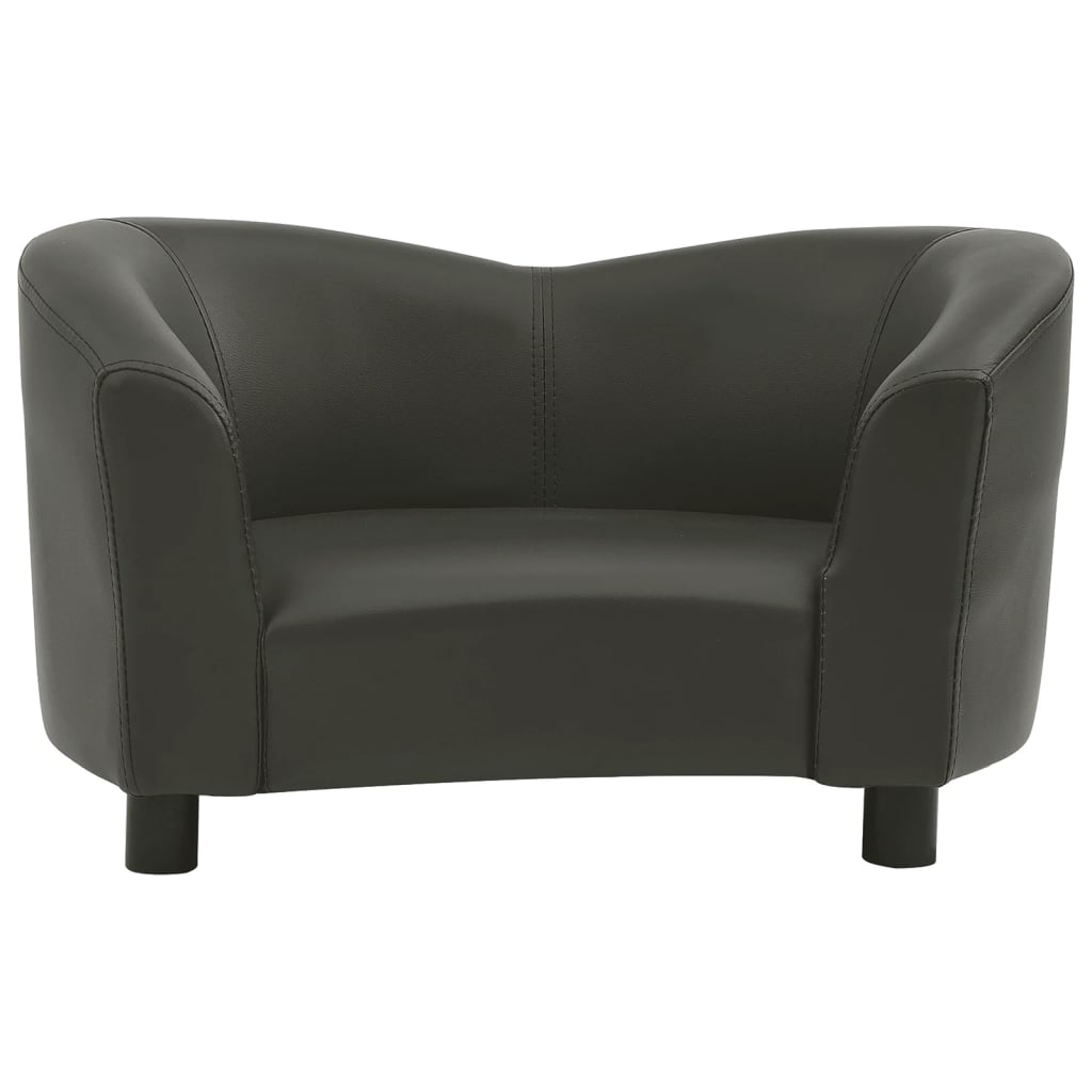 vidaXL Dog Sofa Dark Gray 26.4"x16.1"x15.4" Faux Leather