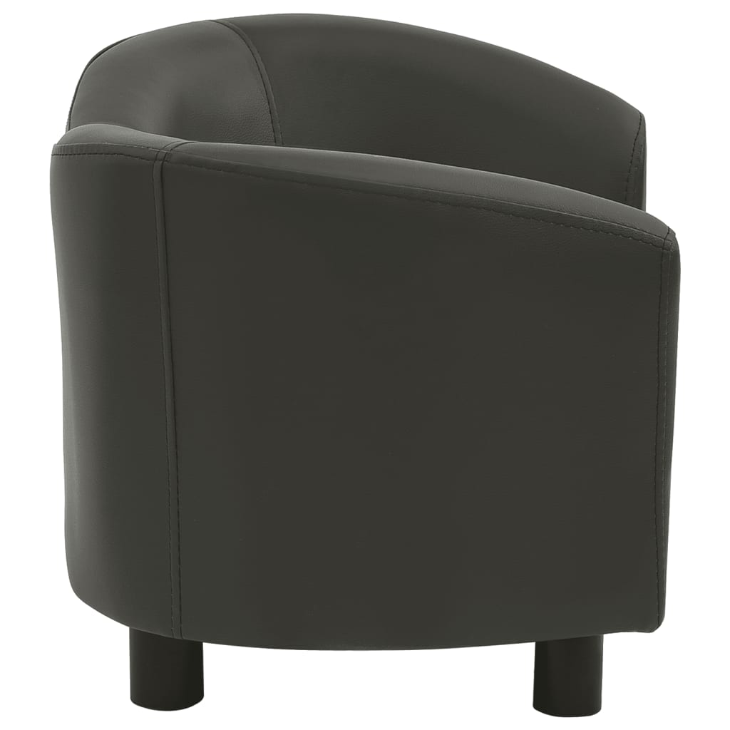vidaXL Dog Sofa Dark Gray 26.4"x16.1"x15.4" Faux Leather