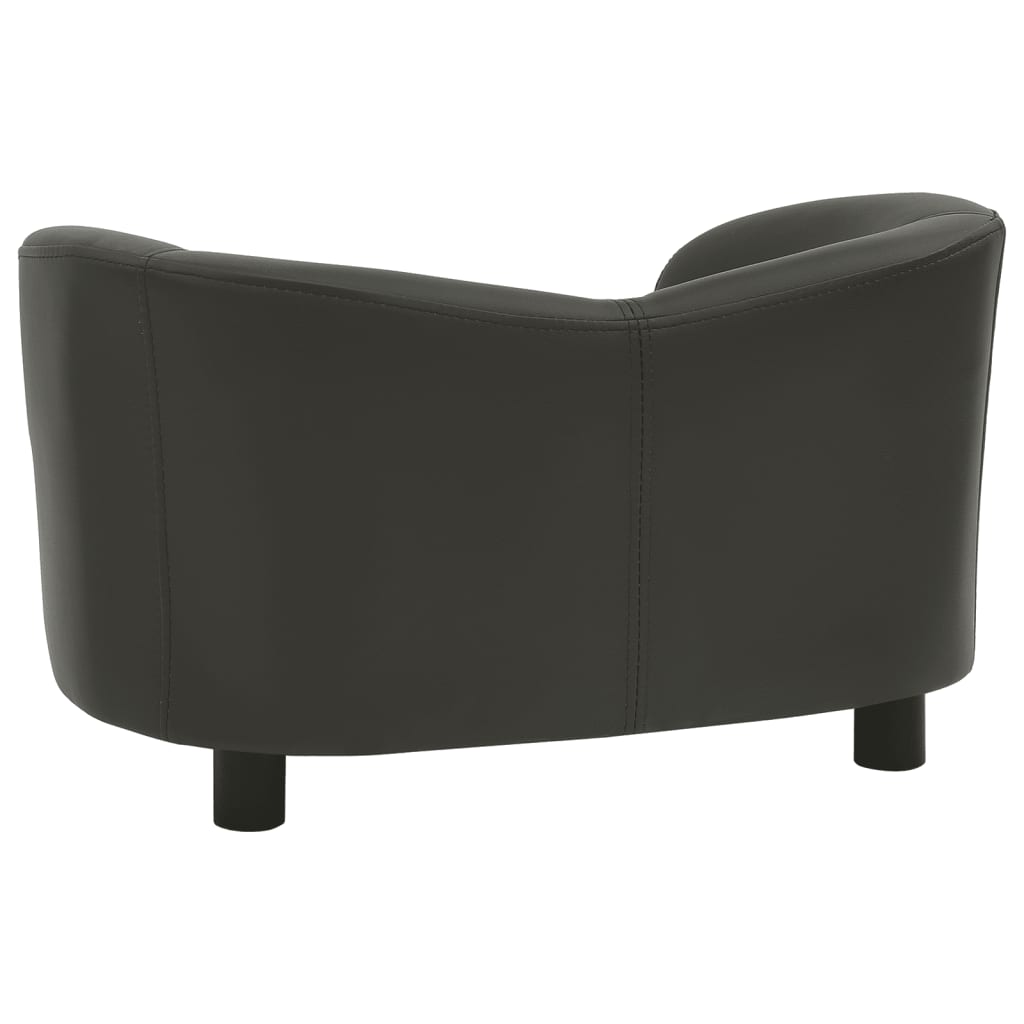 vidaXL Dog Sofa Dark Gray 26.4"x16.1"x15.4" Faux Leather