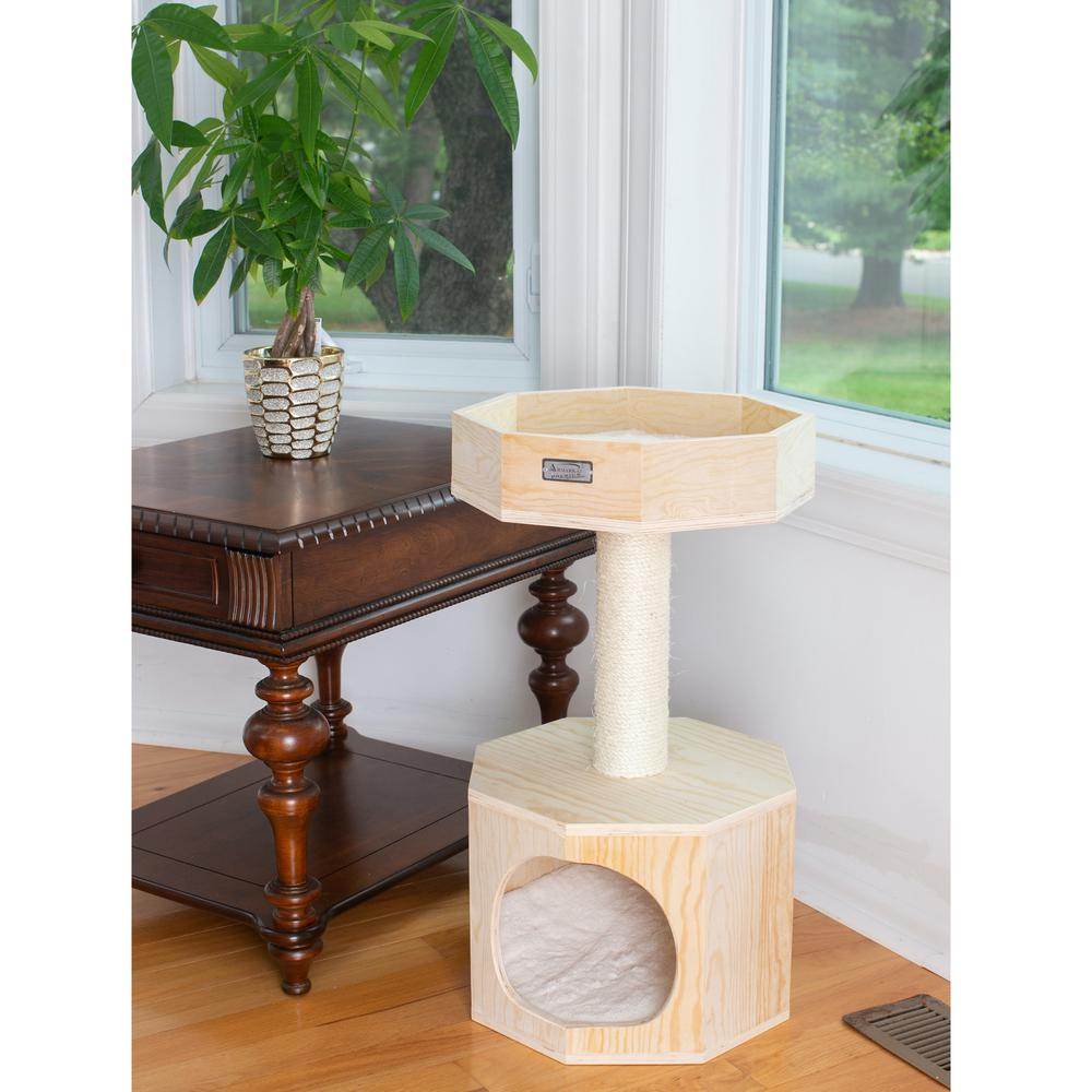 Real Wood Cat Tree with Perch and Condo