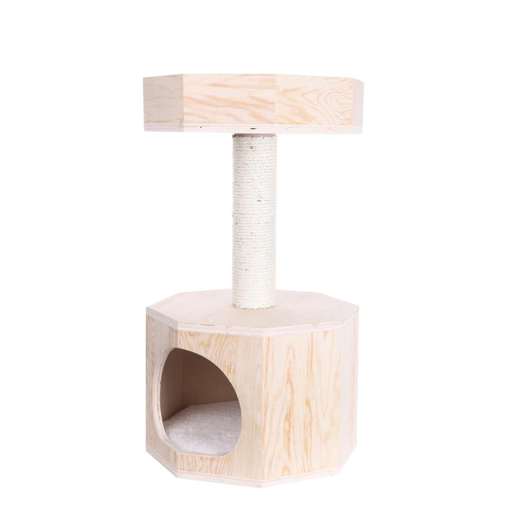 Real Wood Cat Tree with Perch and Condo