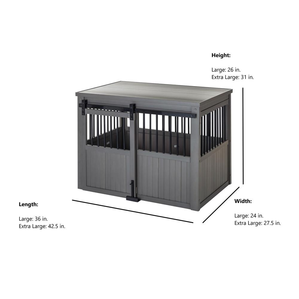 Dog Crate with Sliding Barn Door