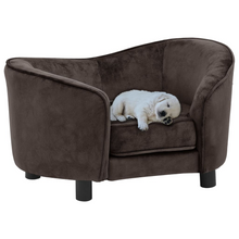 Load image into Gallery viewer, vidaXL Dog Sofa Brown 27.2&quot;x19.3&quot;x15.7&quot; Plush
