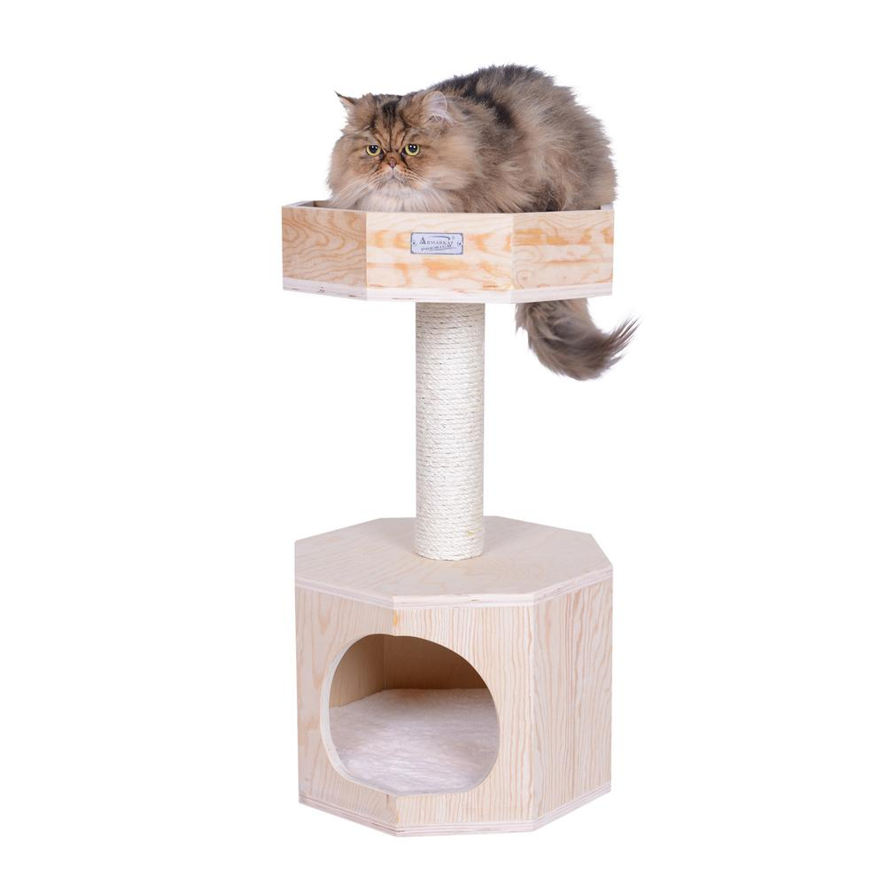 Real Wood Cat Tree with Perch and Condo