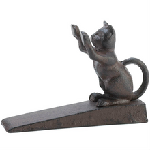 Load image into Gallery viewer, Cat Door Stopper | Cast Iron &quot;Paws Up&quot;
