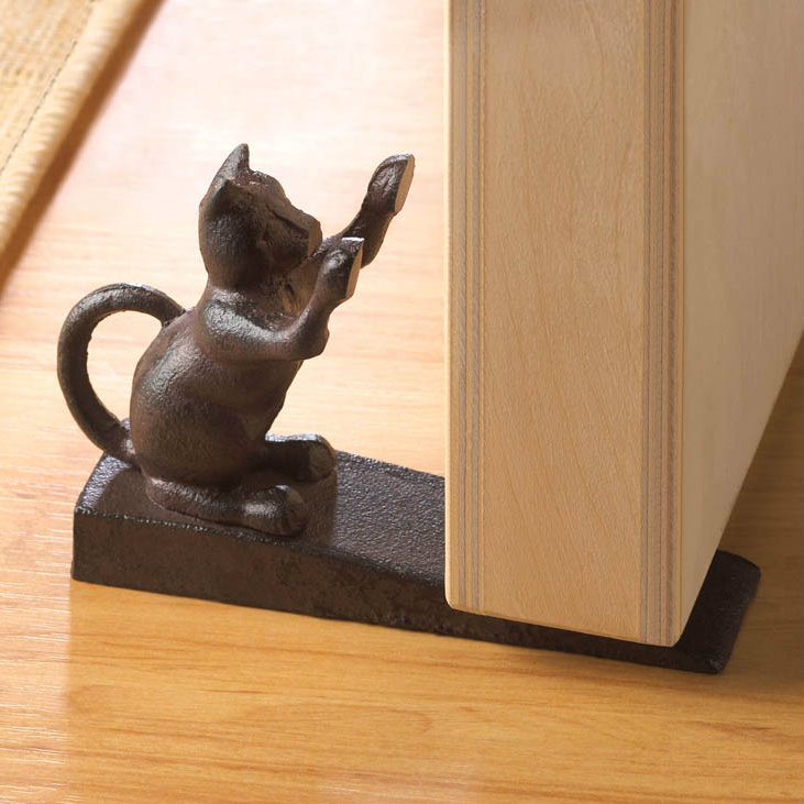 Cat Door Stopper | Cast Iron "Paws Up"