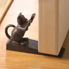 Load image into Gallery viewer, Cat Door Stopper | Cast Iron &quot;Paws Up&quot;
